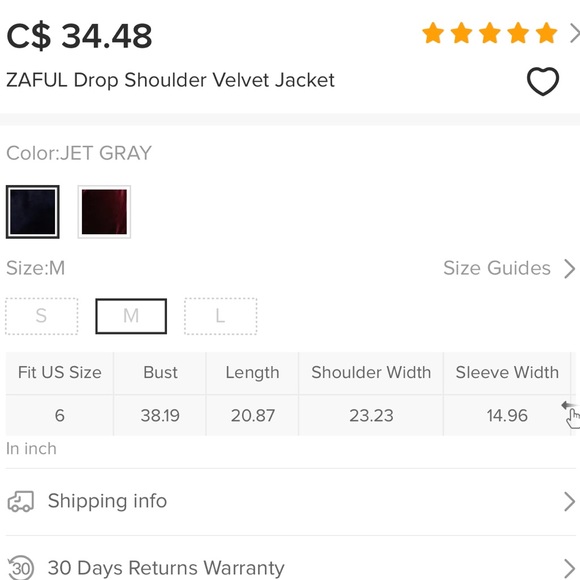 Zaful Velvet Zip Hoody - Picture 4 of 5